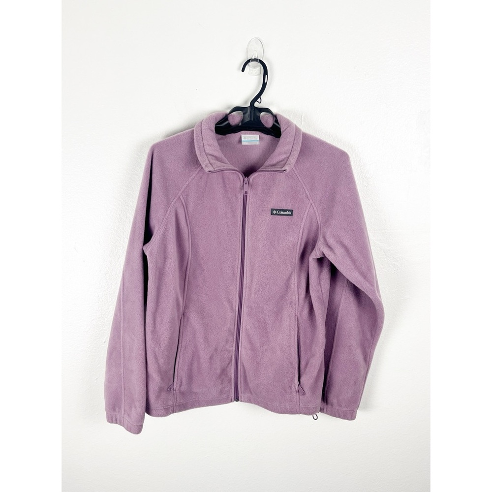 COLUMBIA Purple Full Zip Fleece Zippered Pockets Jacket Large Outerwear Casual